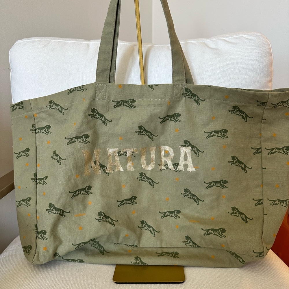 NATURA CANVAS LARGE TOTE WITH TIGERS